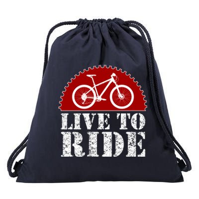 Live To Ride Biking Drawstring Bag