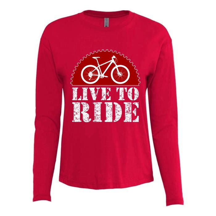 Live To Ride Biking Womens Cotton Relaxed Long Sleeve T-Shirt