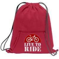 Live To Ride Biking Sweatshirt Cinch Pack Bag