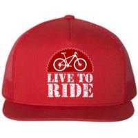 Live To Ride Biking Flat Bill Trucker Hat