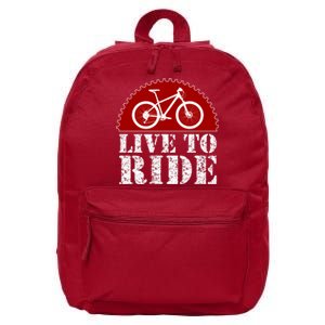 Live To Ride Biking 16 in Basic Backpack