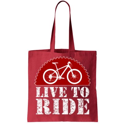 Live To Ride Biking Tote Bag