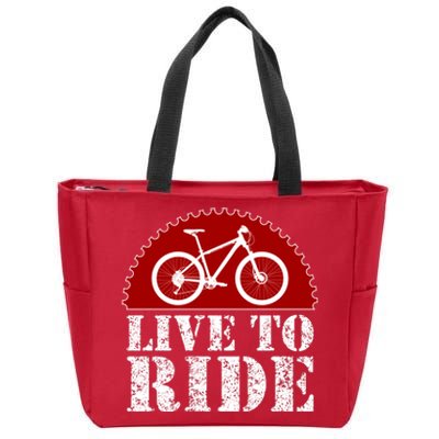 Live To Ride Biking Zip Tote Bag