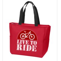 Live To Ride Biking Zip Tote Bag
