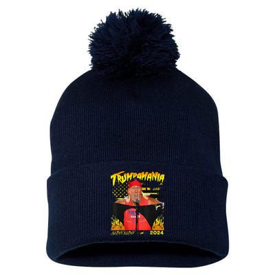 Let Trumpamania Run Wild Brother Trumpamania Trump 2024 Pom Pom 12in Knit Beanie