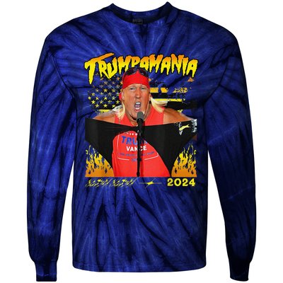 Let Trumpamania Run Wild Brother Trumpamania Trump 2024 Tie-Dye Long Sleeve Shirt