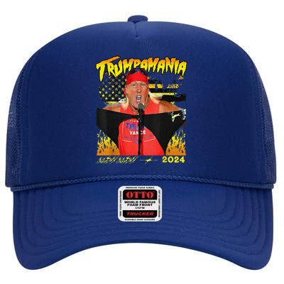 Let Trumpamania Run Wild Brother Trumpamania Trump 2024 High Crown Mesh Back Trucker Hat