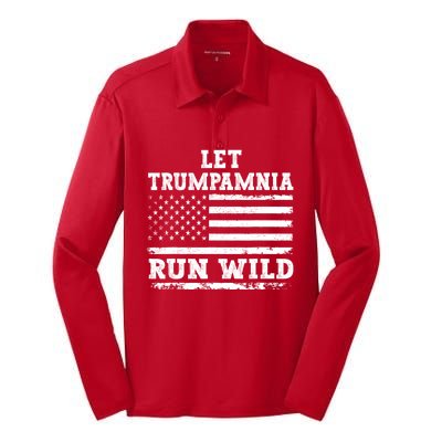 Let Trumpamania Run Wild Trump 2024 Silk Touch Performance Long Sleeve Polo