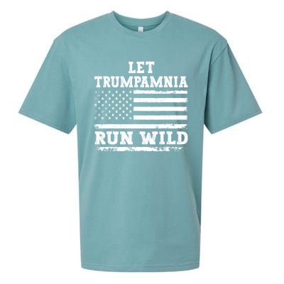 Let Trumpamania Run Wild Trump 2024 Sueded Cloud Jersey T-Shirt