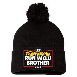 Let Trumpamania Run Wild Brother Trump 2024 Pom Pom 12in Knit Beanie