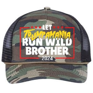 Let Trumpamania Run Wild Brother Trump 2024 Retro Rope Trucker Hat Cap