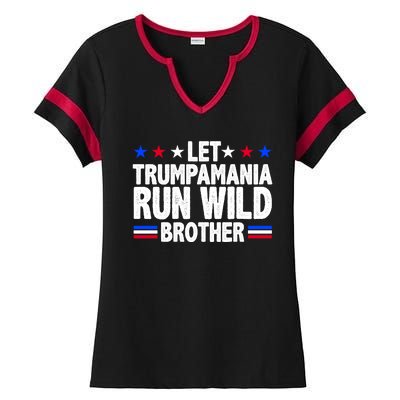 Let Trumpamania Run Wild Brother Pro Trump Ladies Halftime Notch Neck Tee