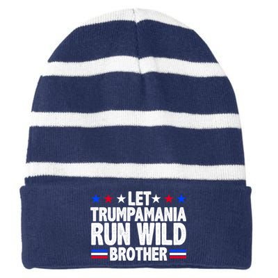 Let Trumpamania Run Wild Brother Pro Trump Striped Beanie with Solid Band