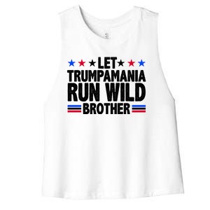 Let Trumpamania Run Wild Brother Pro Trump Women's Racerback Cropped Tank