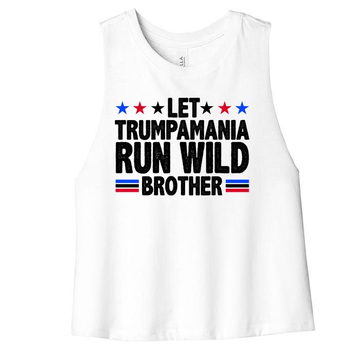 Let Trumpamania Run Wild Brother Pro Trump Women's Racerback Cropped Tank