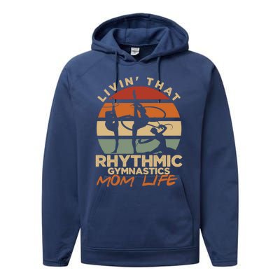 Livin That Rhythmic Gymnastics Mom Life Artistic Gymnast Cool Gift Performance Fleece Hoodie