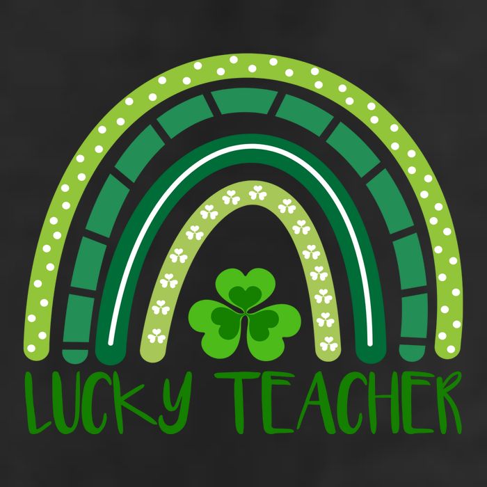 Lucky Teacher Rainbow St Patricks Day 7 Panel Mesh Trucker Snapback Hat