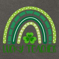 Lucky Teacher Rainbow St Patricks Day Cotton Canvas Backpack
