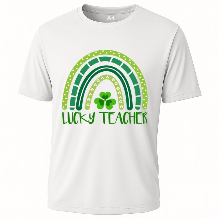 Lucky Teacher Rainbow St Patricks Day Cooling Performance Crew T-Shirt