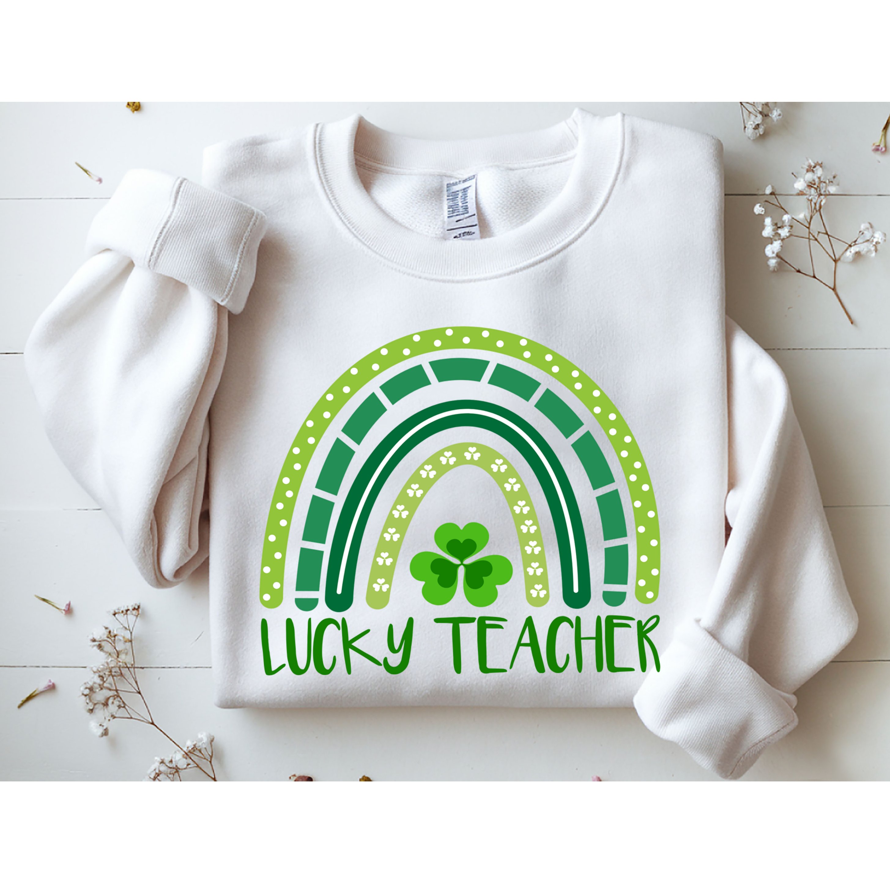Lucky Teacher Rainbow St Patricks Day Sweatshirt