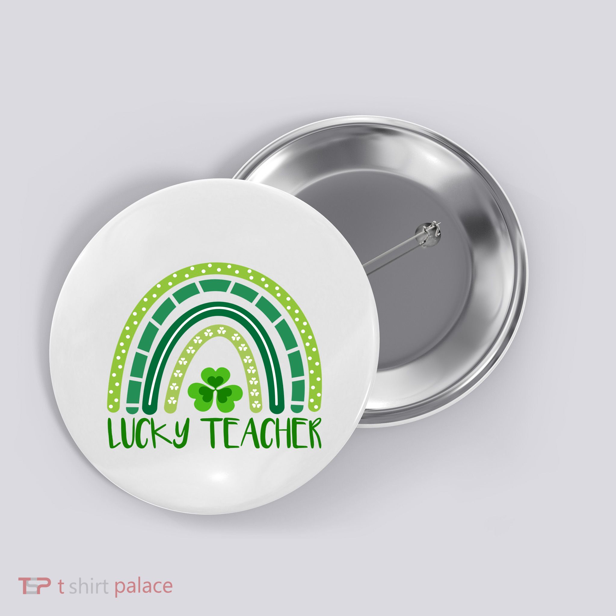 Lucky Teacher Rainbow St Patricks Day Button