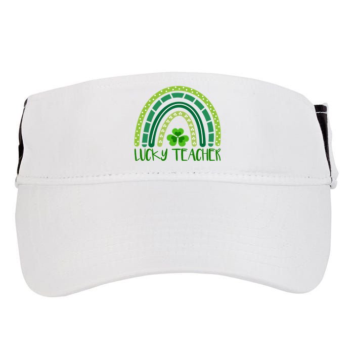 Lucky Teacher Rainbow St Patricks Day Adult Drive Performance Visor
