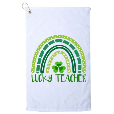 Lucky Teacher Rainbow St Patricks Day Golf Towel