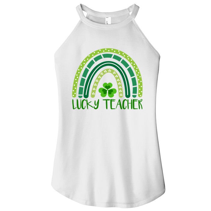 Lucky Teacher Rainbow St Patricks Day Women's Perfect Tri Rocker Tank
