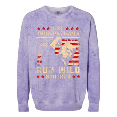 Let Trumpamania Run Wild Trump 45 47 Political Trumpamania Colorblast Crewneck Sweatshirt