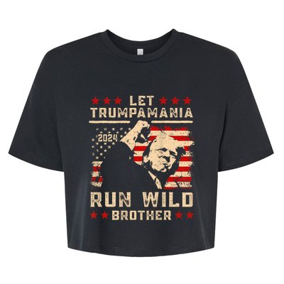 Let Trumpamania Run Wild Trump 45 47 Political Trumpamania Bella+Canvas Jersey Crop Tee