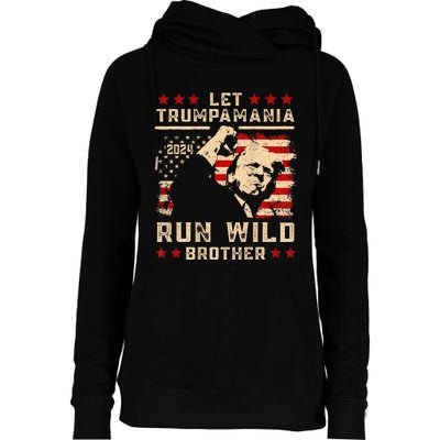 Let Trumpamania Run Wild Trump 45 47 Political Trumpamania Womens Funnel Neck Pullover Hood