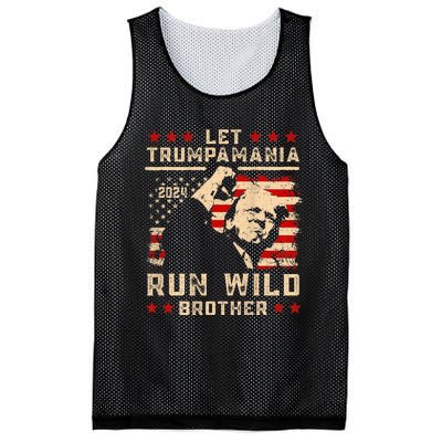 Let Trumpamania Run Wild Trump 45 47 Political Trumpamania Mesh Reversible Basketball Jersey Tank