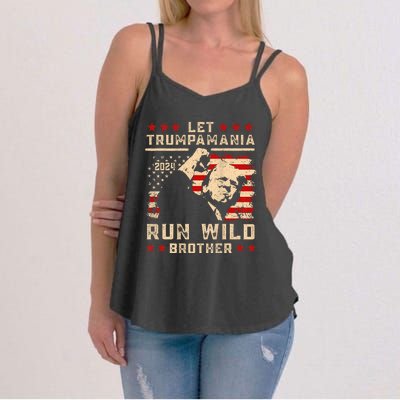 Let Trumpamania Run Wild Trump 45 47 Political Trumpamania Women's Strappy Tank