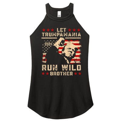 Let Trumpamania Run Wild Trump 45 47 Political Trumpamania Women's Perfect Tri Rocker Tank