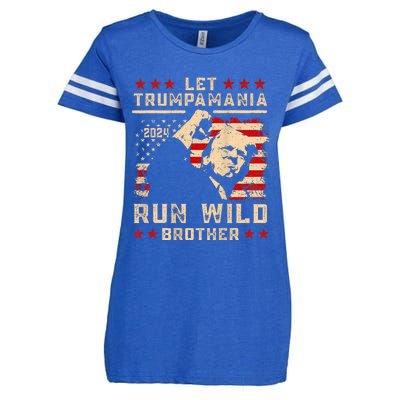 Let Trumpamania Run Wild Trump 45 47 Political Trumpamania Enza Ladies Jersey Football T-Shirt