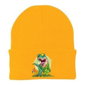 Lucky T Rex Irish Clover St. Patrick's Day Knit Cap Winter Beanie