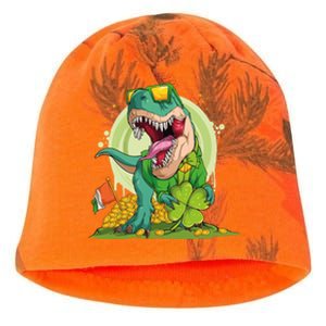 Lucky T Rex Irish Clover St. Patrick's Day Kati - Camo Knit Beanie