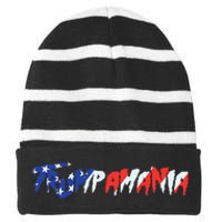 Let Trumpamania Run Wild Brother Trump 2024 Trumpamania Striped Beanie with Solid Band