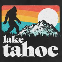 Lake Tahoe Retro Bigfoot Mountains 7 Panel Mesh Trucker Snapback Hat