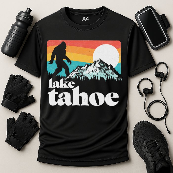 Lake Tahoe Retro Bigfoot Mountains Cooling Performance Crew T-Shirt