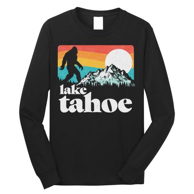 Lake Tahoe Retro Bigfoot Mountains Long Sleeve Shirt