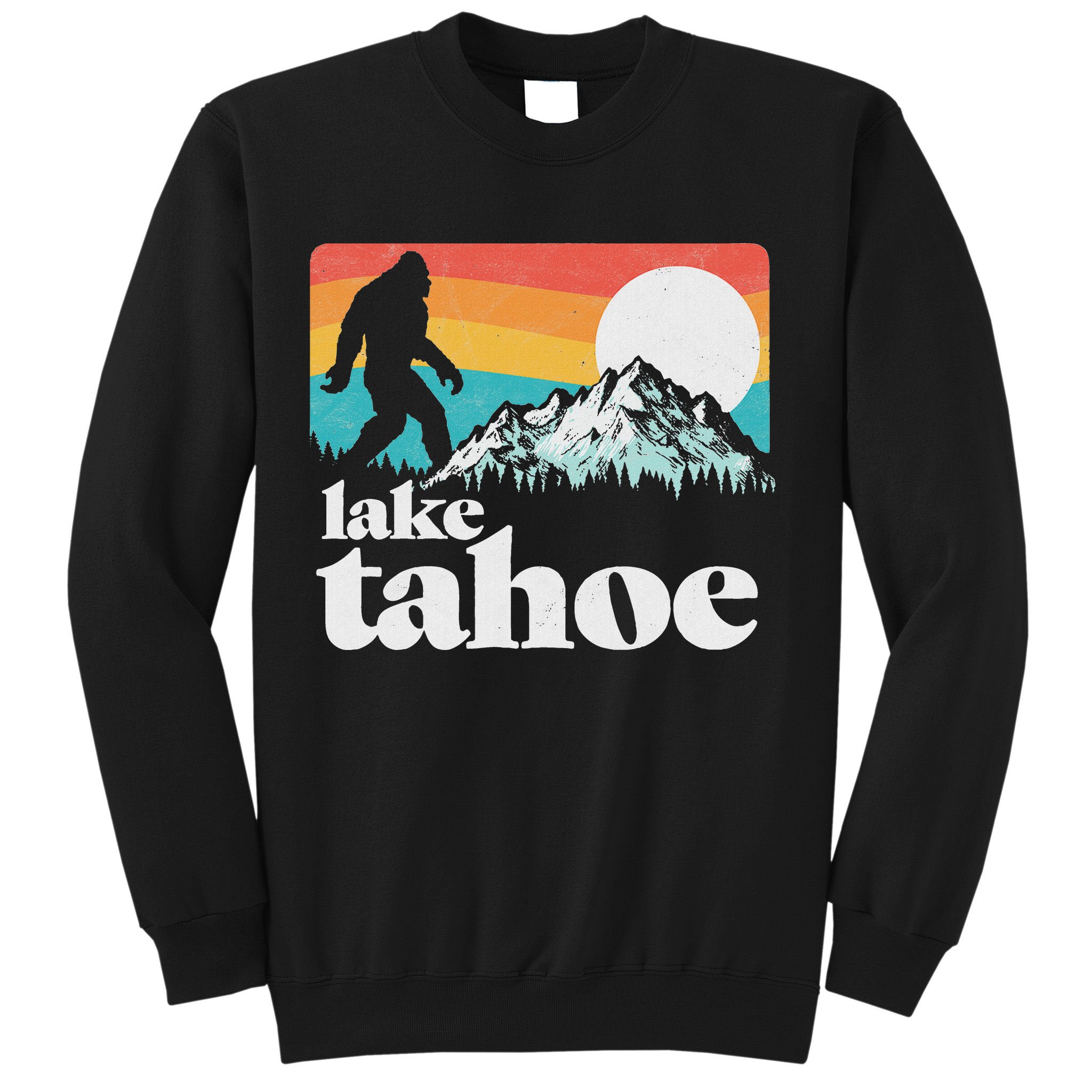 Lake Tahoe Retro Bigfoot Mountains Sweatshirt
