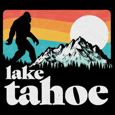 Lake Tahoe Retro Bigfoot Mountains T-Shirt