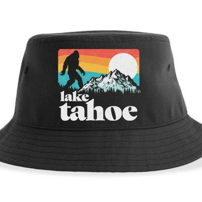 Lake Tahoe Retro Bigfoot Mountains Sustainable Bucket Hat