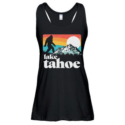 Lake Tahoe Retro Bigfoot Mountains Ladies Essential Flowy Tank