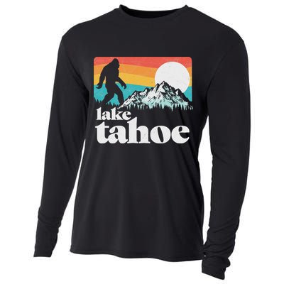 Lake Tahoe Retro Bigfoot Mountains Cooling Performance Long Sleeve Crew
