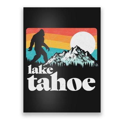 Lake Tahoe Retro Bigfoot Mountains Poster