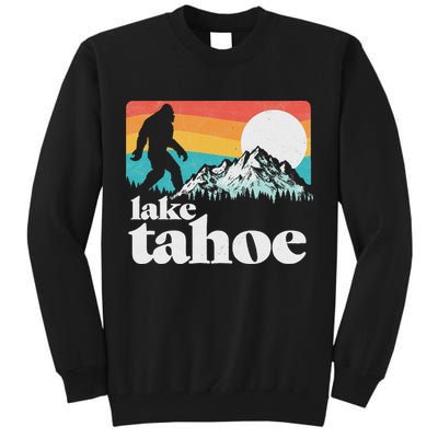 Lake Tahoe Retro Bigfoot Mountains Tall Sweatshirt