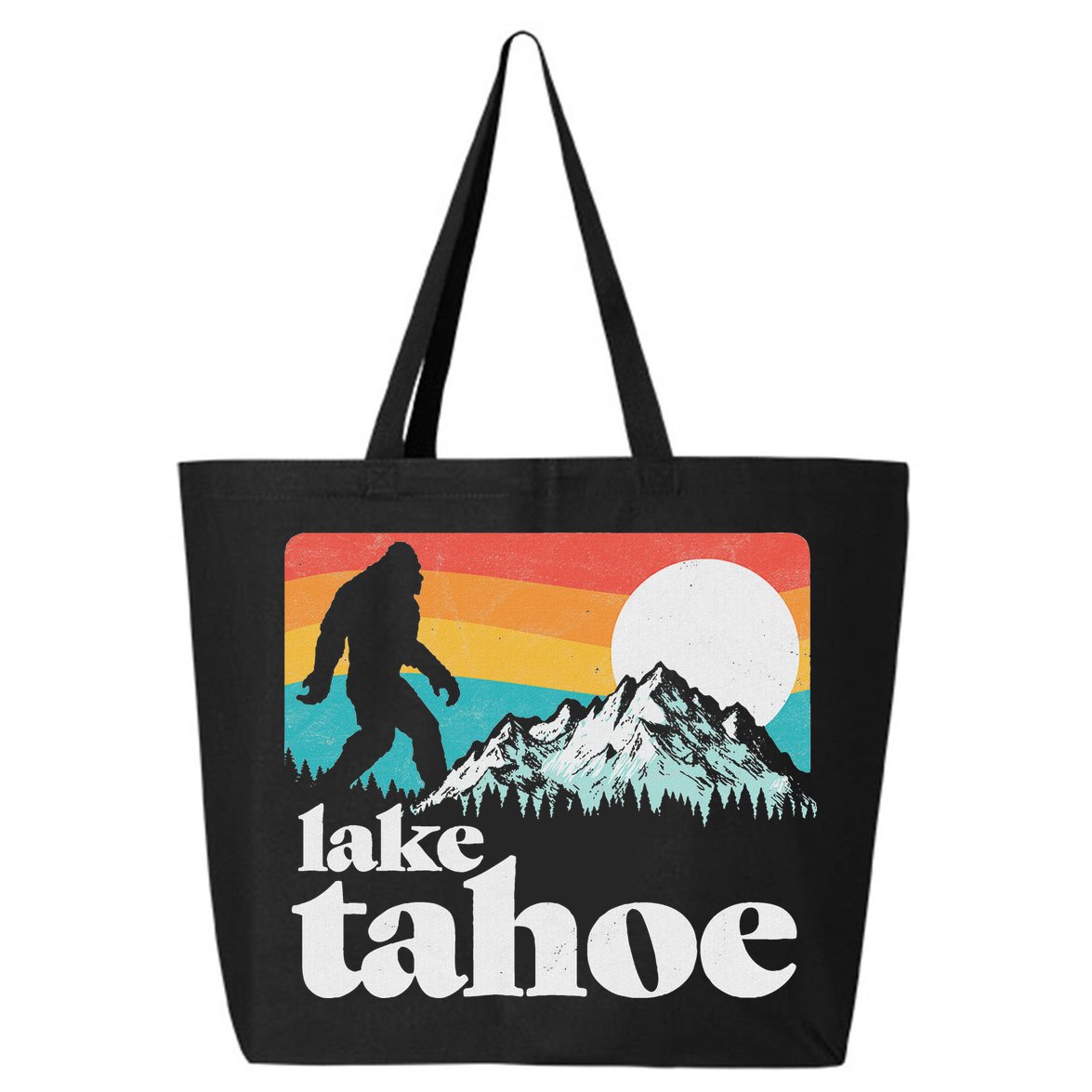 Lake Tahoe Retro Bigfoot Mountains 25L Jumbo Tote