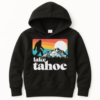 Lake Tahoe Retro Bigfoot Mountains Kids Hoodie